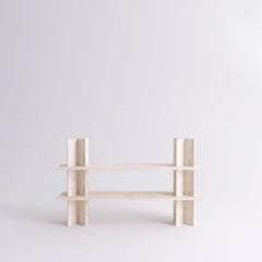 Monument Shelves in White Travertine by Mathieu Girard & Gauthier Pouillart