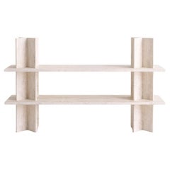 Monument Shelves in White Travertine by Mathieu Girard & Gauthier Pouillart