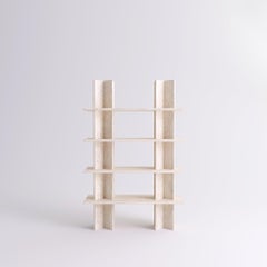 Monument Shelves in White Travertine by Mathieu Girard & Gauthier Pouillart