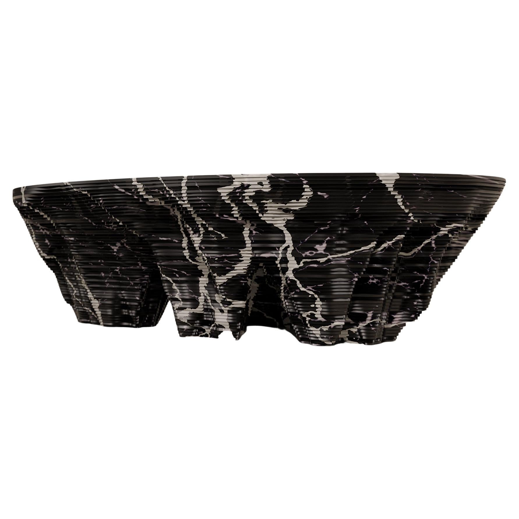 21st Century Modern Monument Valley Coffee Table, Solid Black Marble
