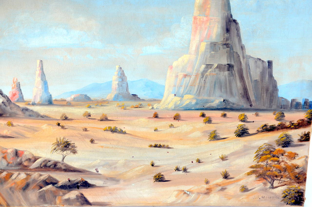 American Monument Valley Oil on Canvas, circa 1930 For Sale