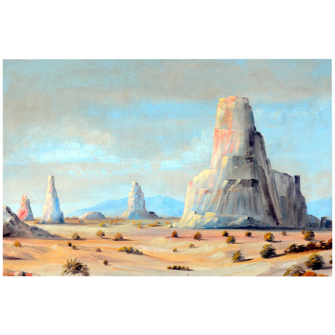Monument Valley Oil on Canvas, circa 1930 For Sale