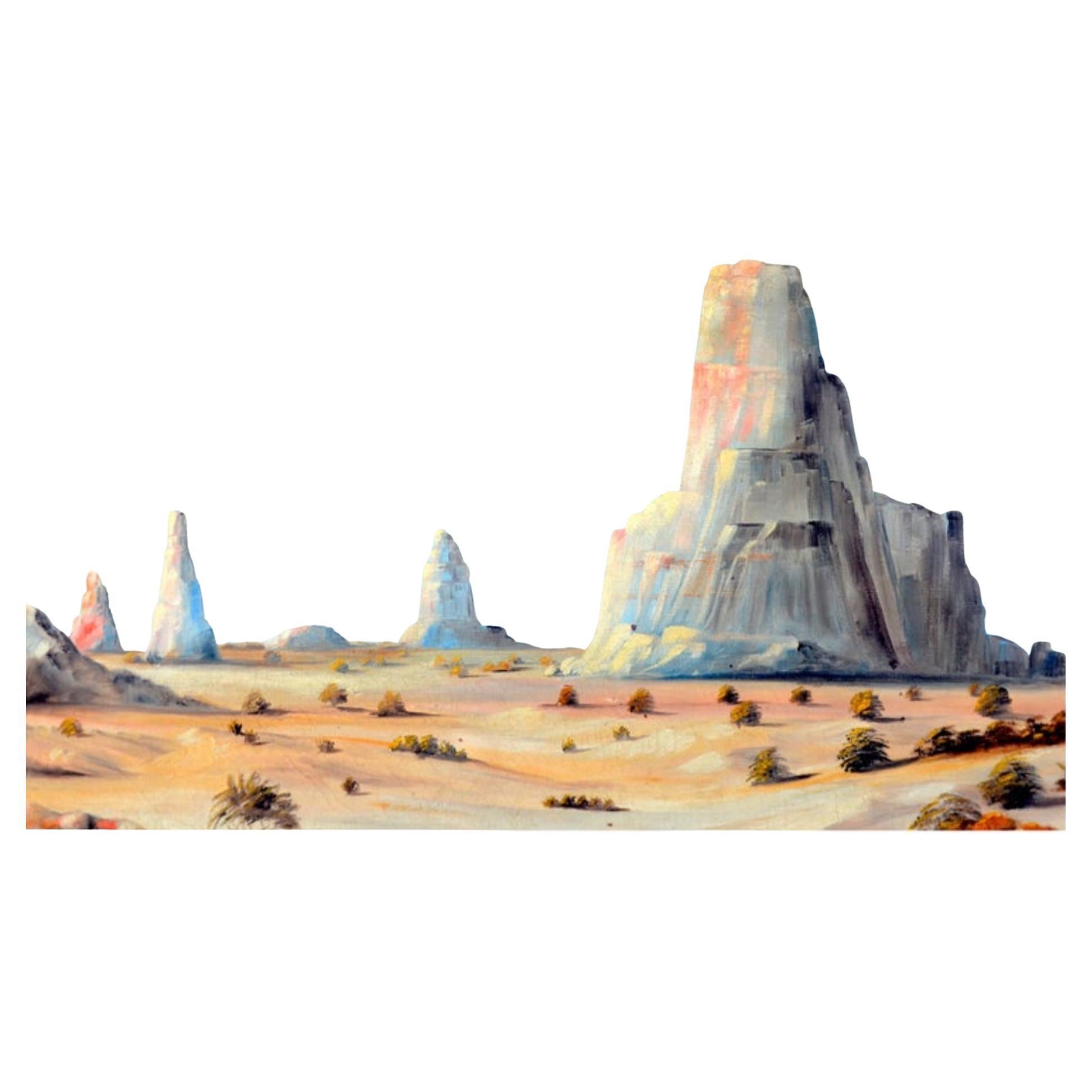 Monument Valley Oil on Canvas, Circa 1930 For Sale