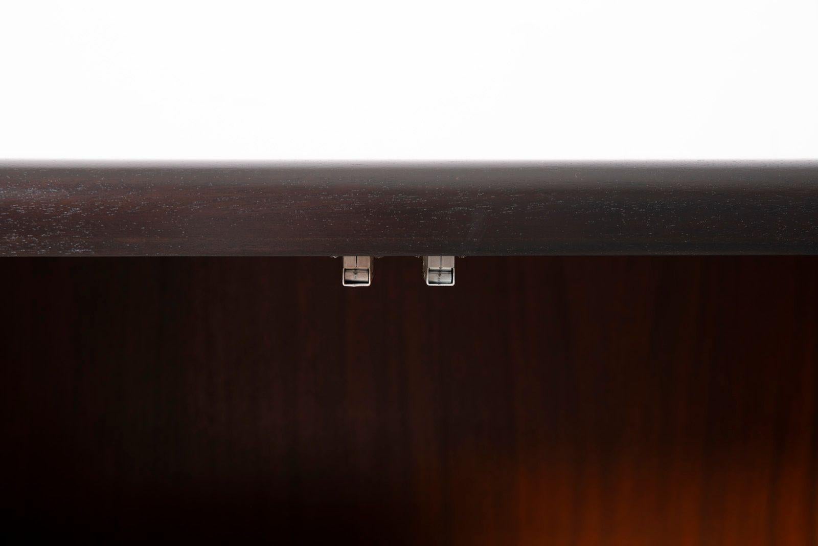 Monumental 10 Foot Custom Mid Century Modern Media Console in Solid Mahogany For Sale 6