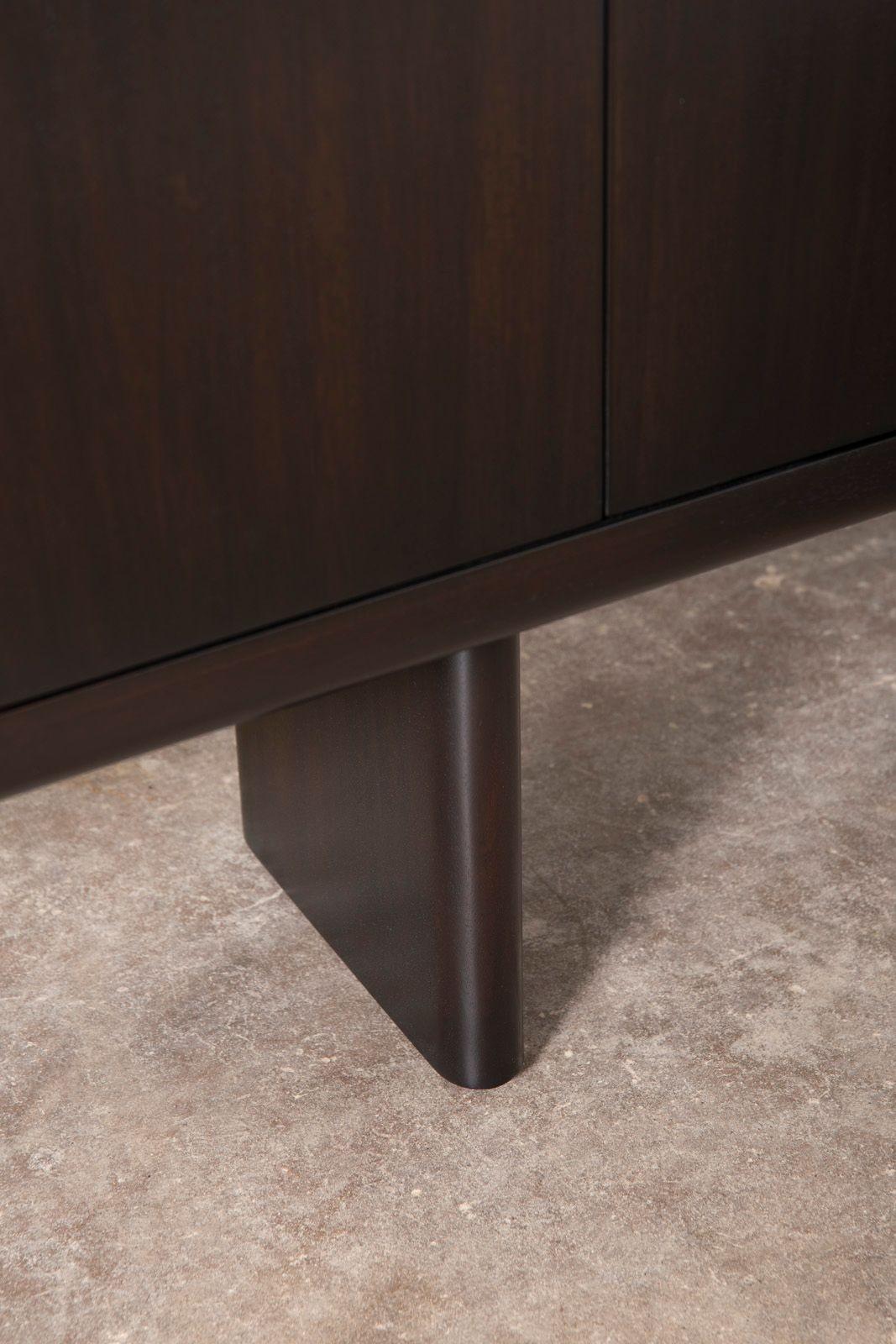 Monumental 10 Foot Custom Mid Century Modern Media Console in Solid Mahogany For Sale 3