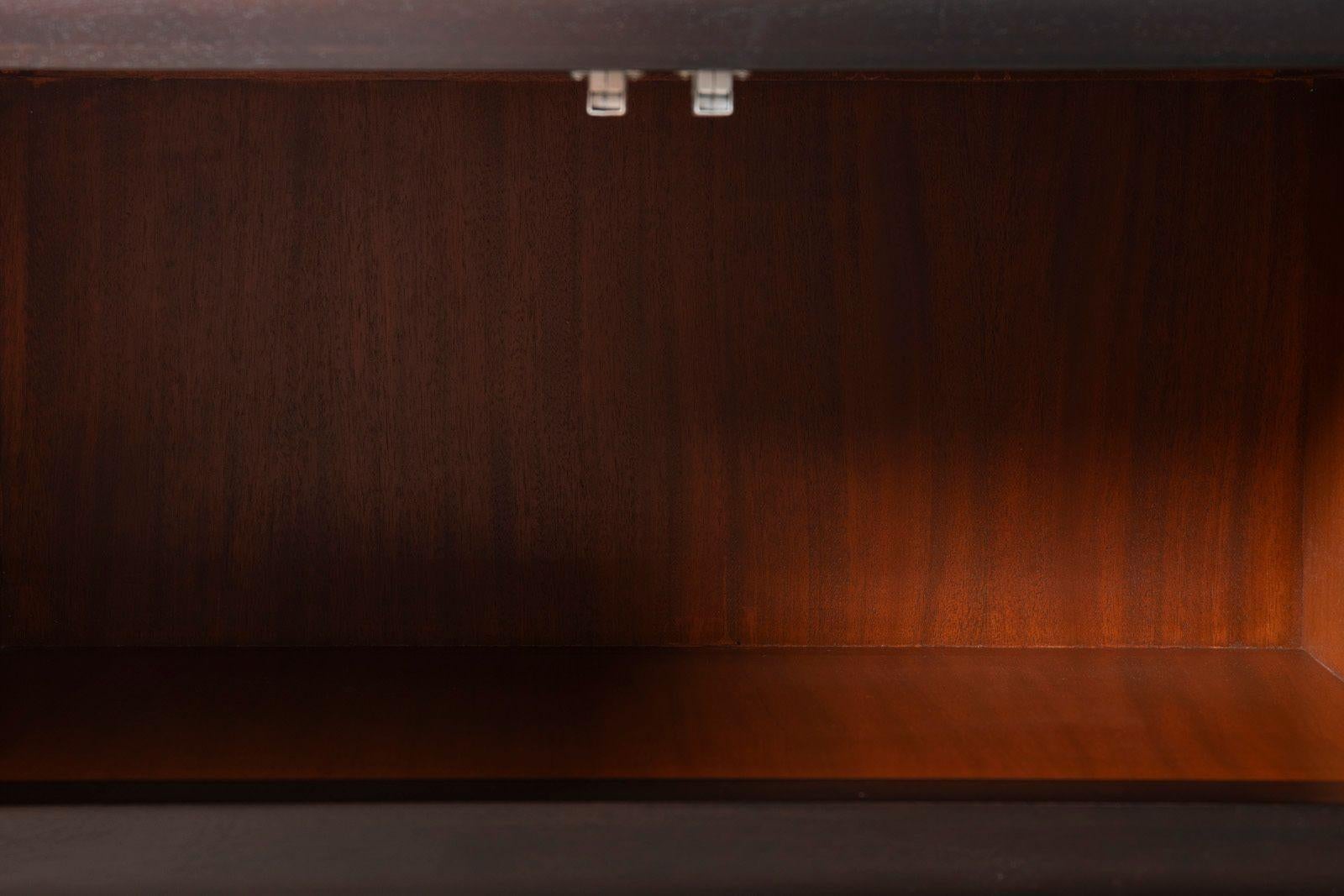 Monumental 10 Foot Custom Mid Century Modern Media Console in Solid Mahogany For Sale 5