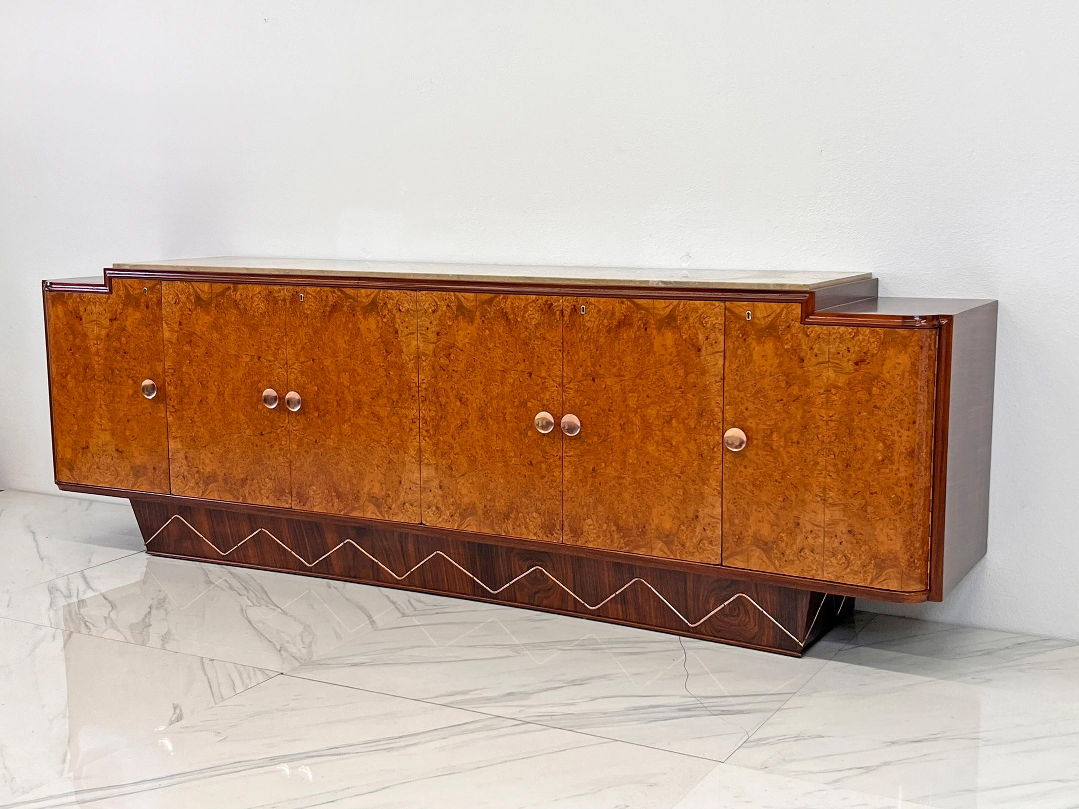 Monumentale credenza Art Deco francese lunga 119