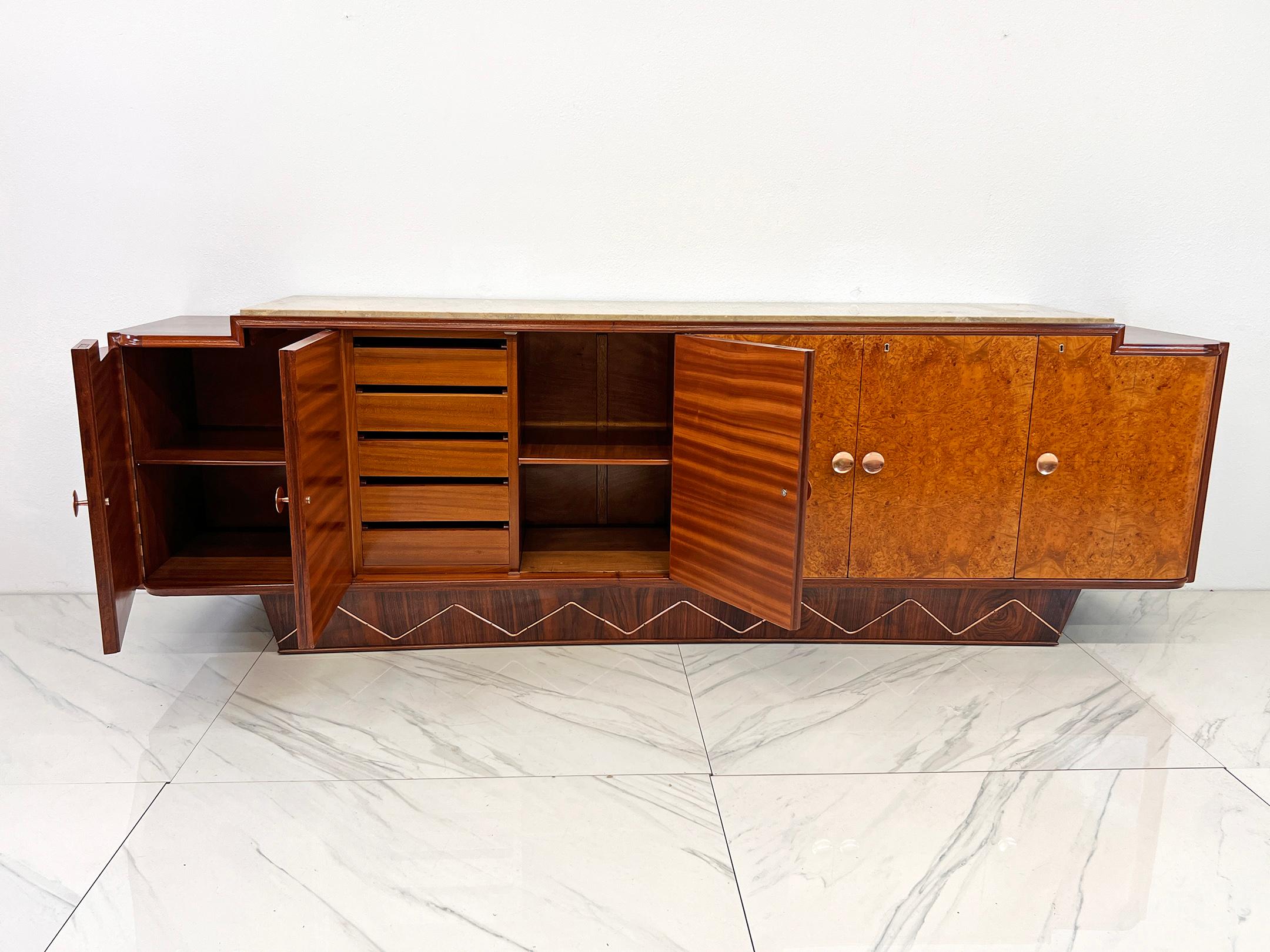 Monumentale credenza Art Deco francese lunga 119