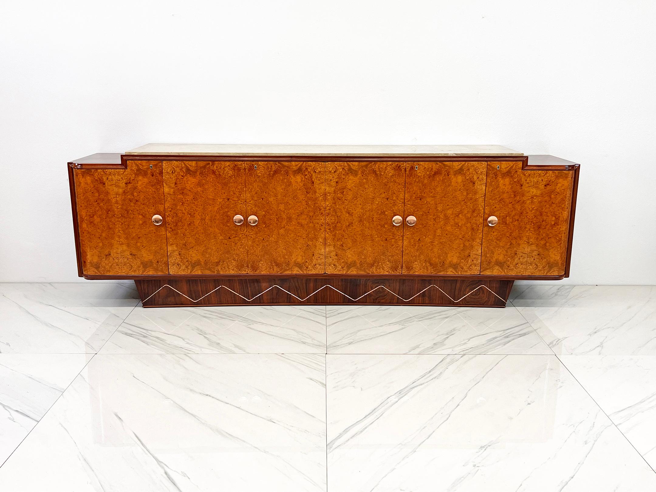 Monumentale credenza Art Deco francese lunga 119