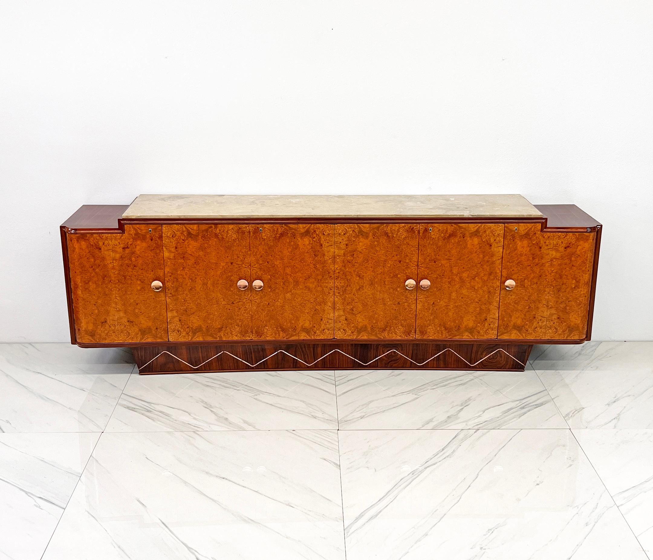 Monumentale credenza Art Deco francese lunga 119