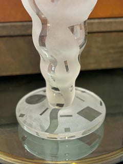 Monumental 14.5 high Robert McCandless Frosted Etched Art Glass Vase