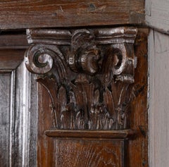 Monumental 17th Century Dutch Cabinet in Sculpted Oak