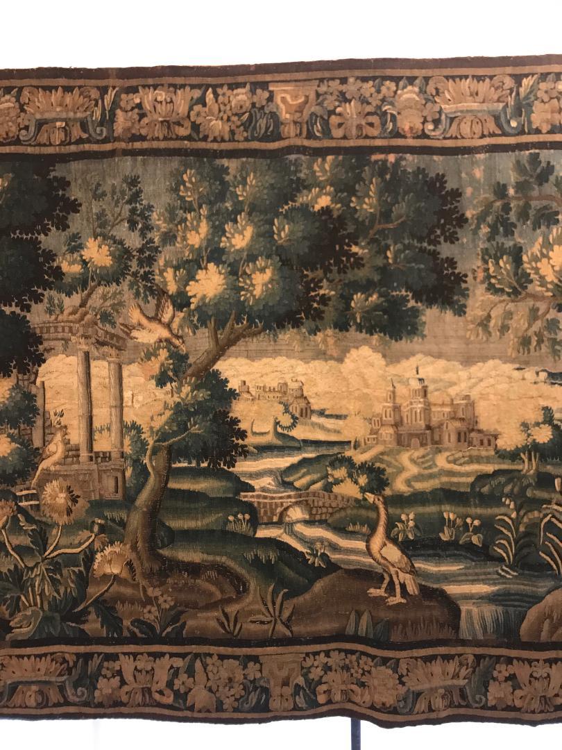 Wool Monumental 18th Century Flemish Verdure Tapestry
