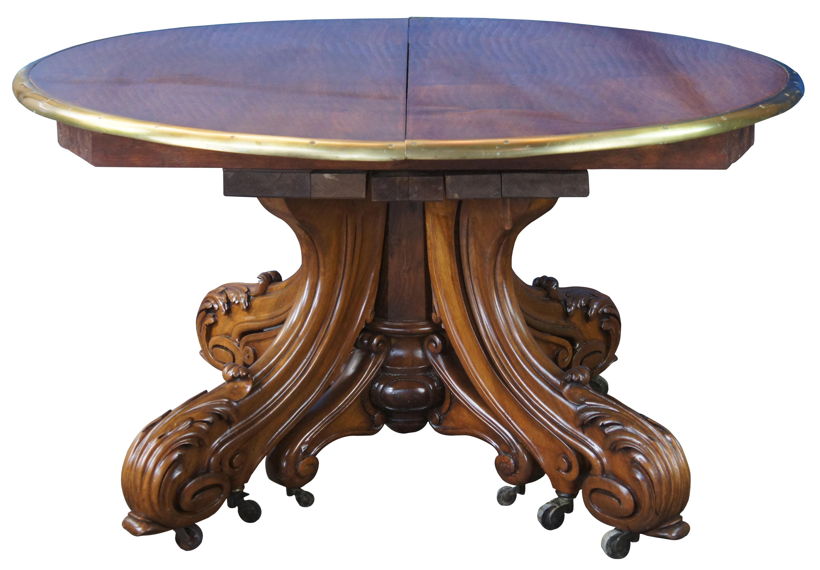 Victorien Monumental Victorian Walnut Extendable Boardroom Conference Dining Table en vente