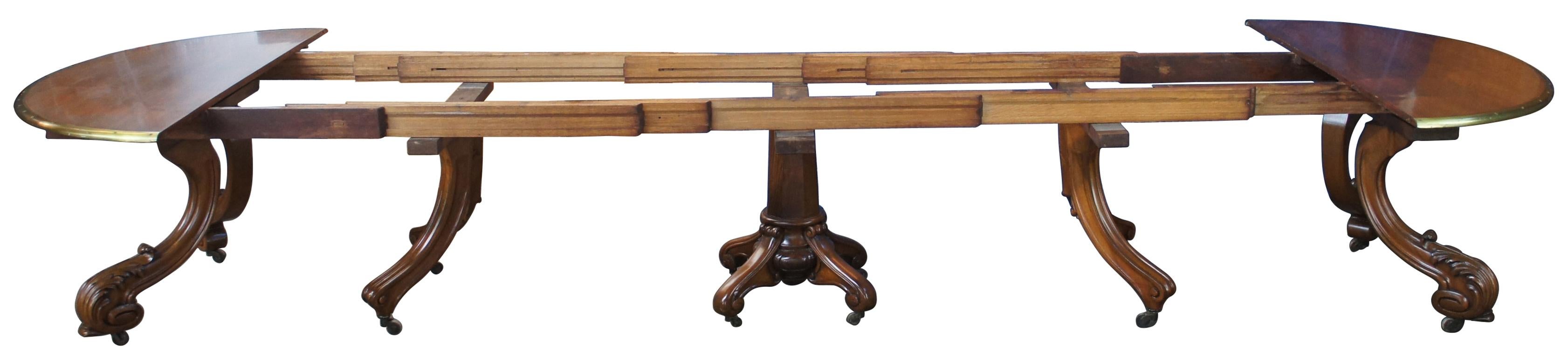 Monumental Victorian Walnut Extendable Boardroom Conference Dining Table For Sale 3