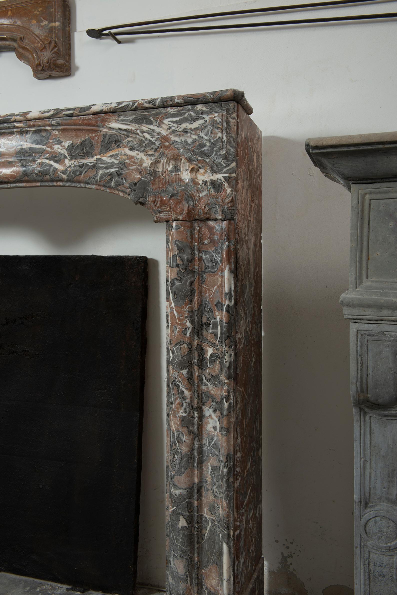 Monumental 18th Century Dutch Louis XIV Fireplace Mantel For Sale 7