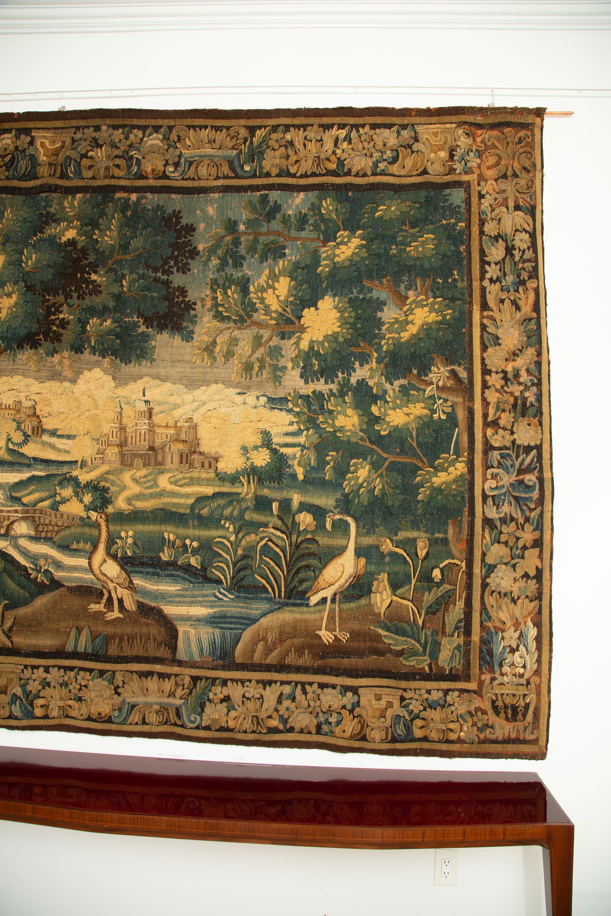 Monumental 18th Century Flemish Verdure Tapestry In Good Condition In Miami, FL