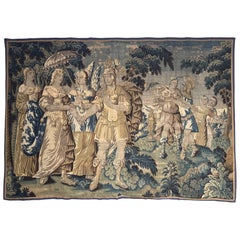 Monumental 18th Century Flemish Verdure Tapestry with Classical Scene