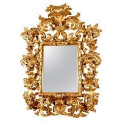 Monumental 18th Century Florentine Rococo Gilded Mirror