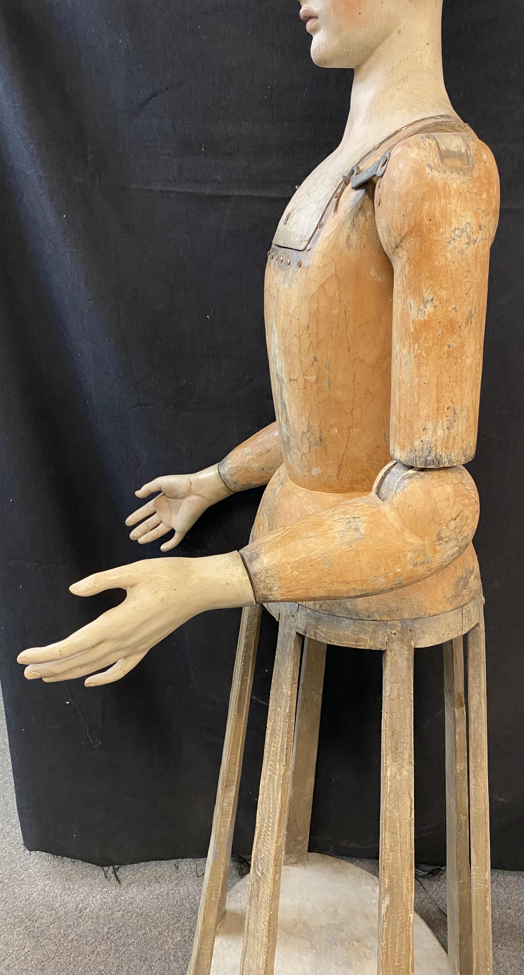 Monumental 18th Century Italian Carved Cage Doll Santos with Silvered Crown 2