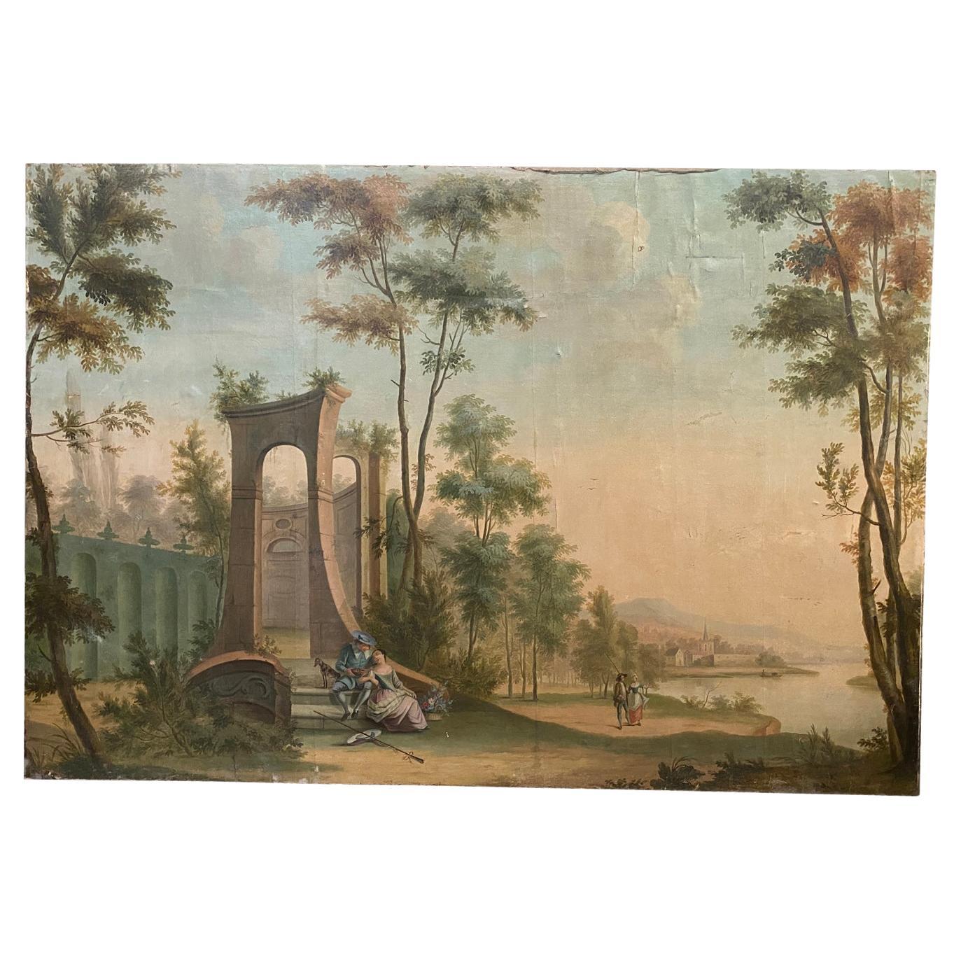 Monumental 18th Century Italian Oil Painting For Sale