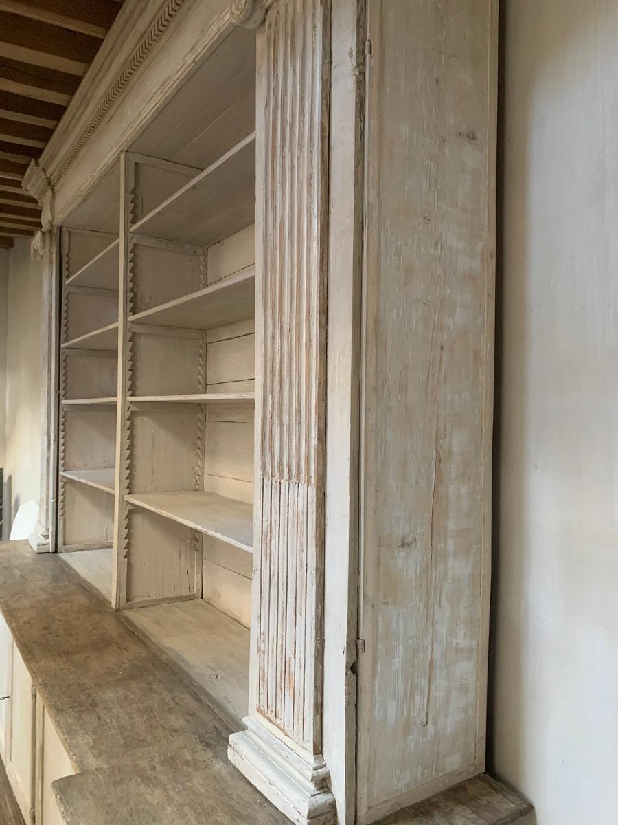 Neoclassical Monumental 18th Century Open Library Bookcase