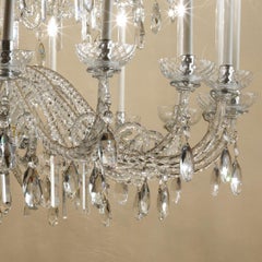 18th Century Style Crystal and Blown Glass Chandelier by Gherardo Degli Albizzi