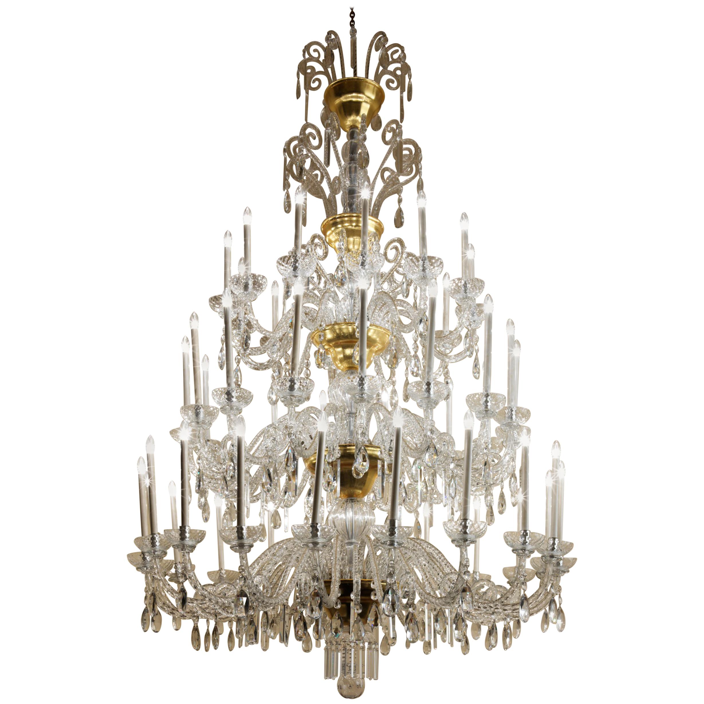 18th Century Style Crystal and Blown Glass Chandelier by Gherardo Degli Albizzi For Sale