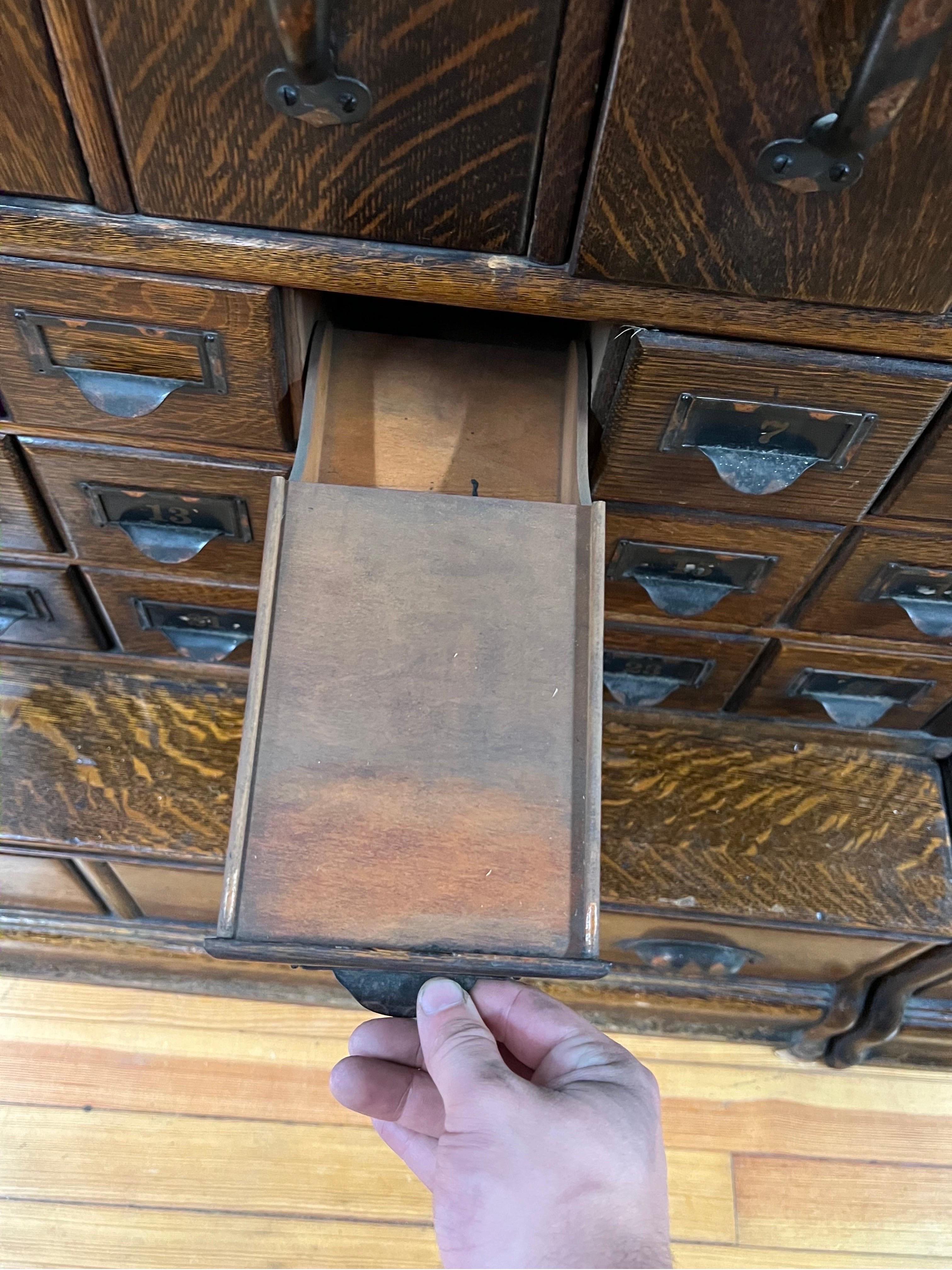 Monumental 1903 Glove Wernicke Tiger Oak Barrister Bookcases and File Cabinets For Sale 6