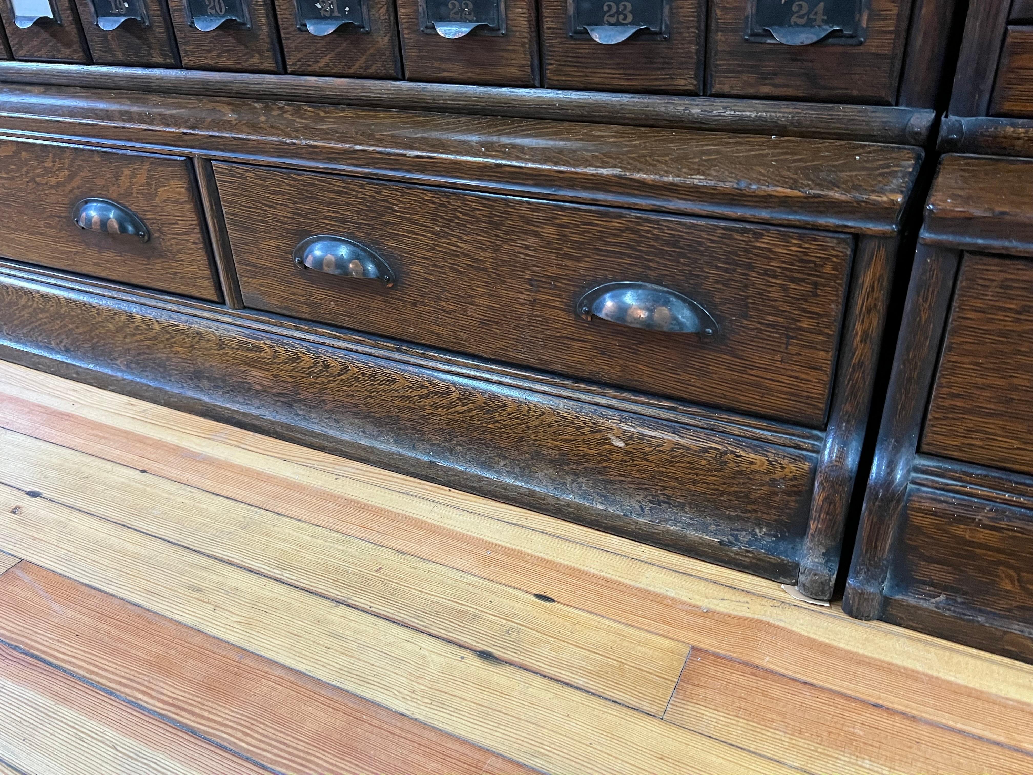 Monumental 1903 Glove Wernicke Tiger Oak Barrister Bookcases and File Cabinets For Sale 11