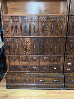 Monumental 1903 Glove Wernicke Tiger Oak Barrister Bookcases and File Cabinets