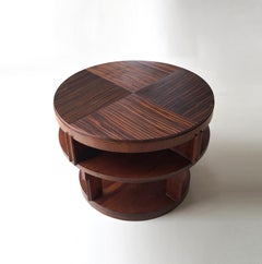 Monumental Amsterdam School table with Macassar top, Dutch Art Deco, 1920s