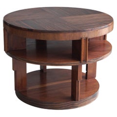 Monumental Amsterdam School table with Macassar top, Dutch Art Deco, 1920s