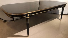Monumental 1920s Hollywood Regency Ebonized Dining Table by Maison Jansen