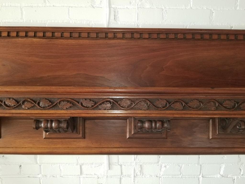 Monumental 1920s Solid Walnut Carved Fire Surround 6