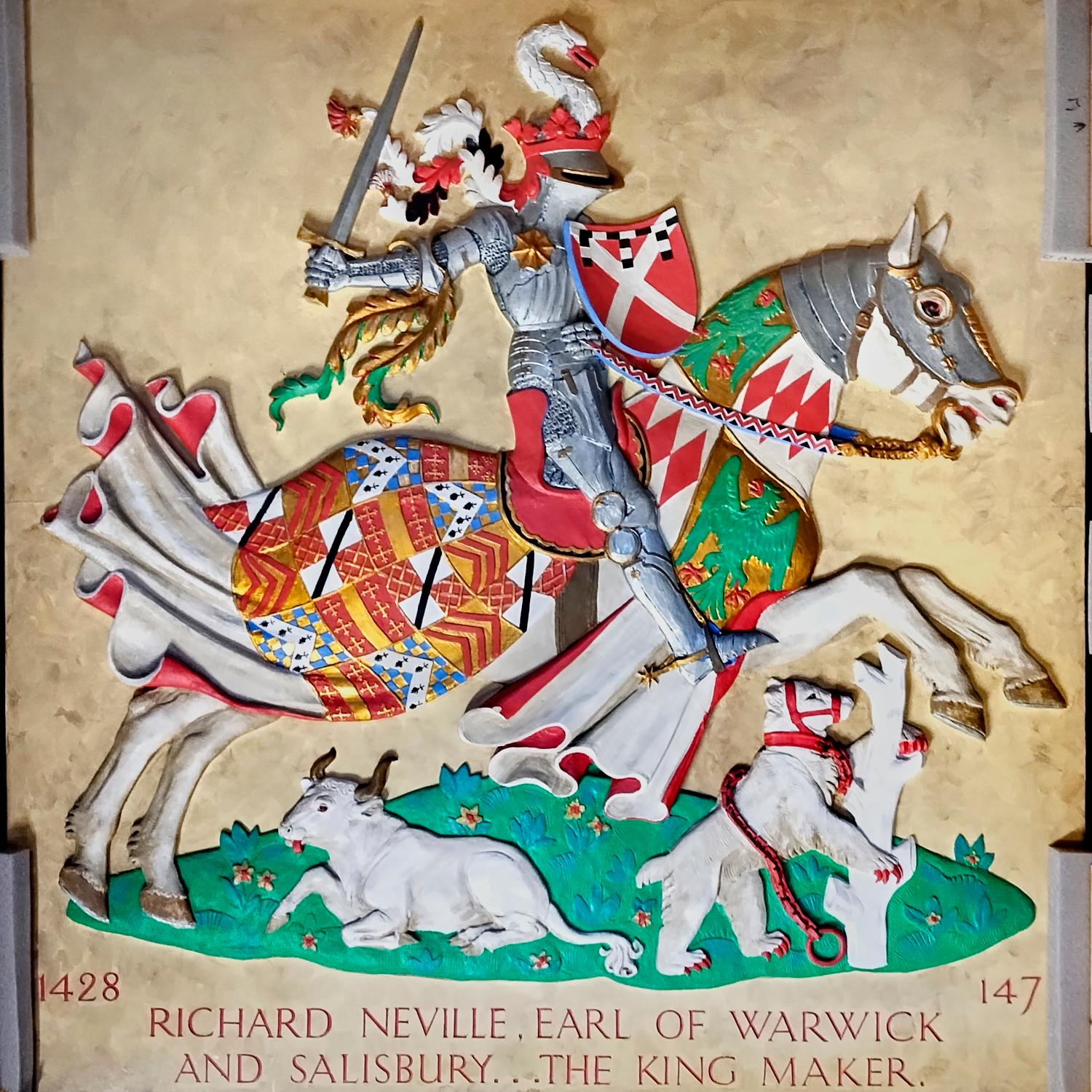 Pannello araldico monumentale dell'Esposizione Universale del 1939 di Richard Neville, Conte di Warwick in vendita 3