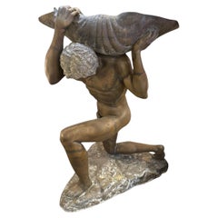 Monumental 1950s Bronze Hercules Statuesque Water Fountain Statue