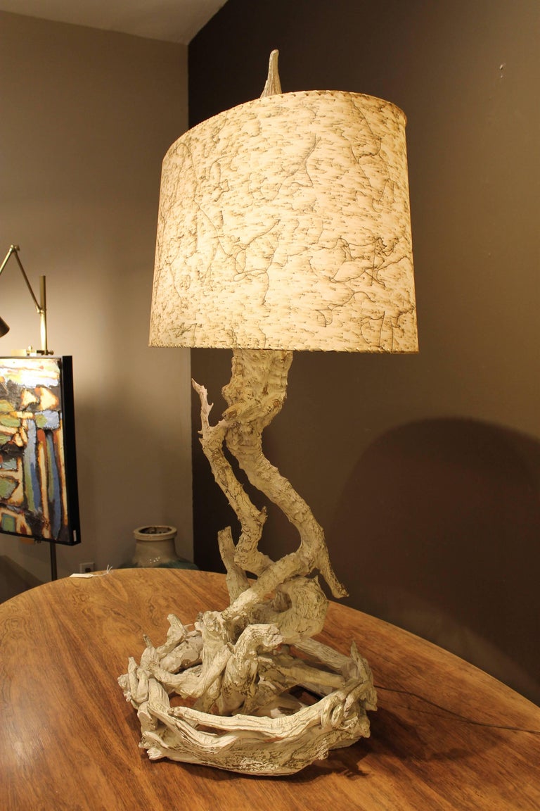 Monumental 1950s Driftwood Lamp For Sale at 1stDibs