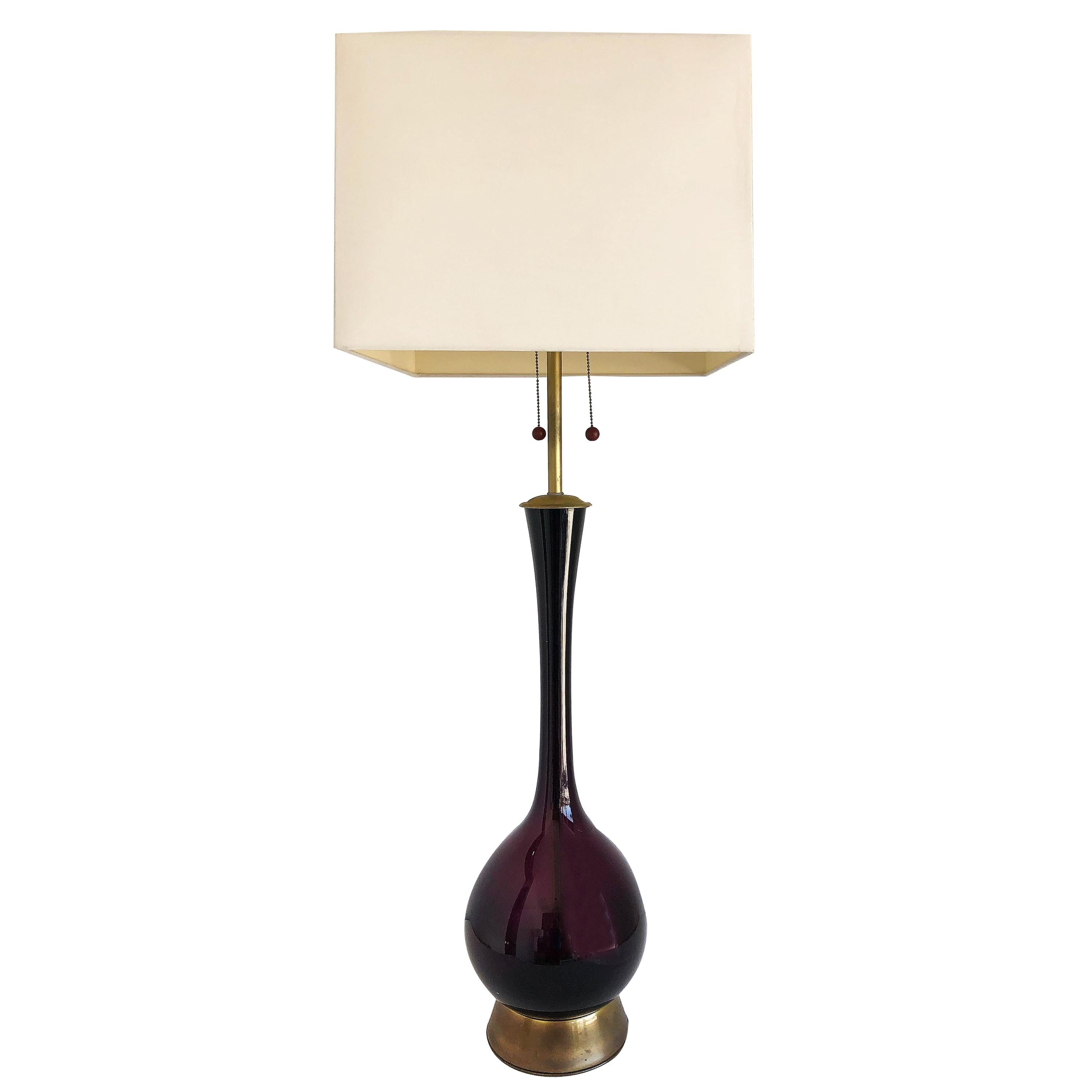 Monumental 1950s Midcentury Murano Table Lamp For Sale