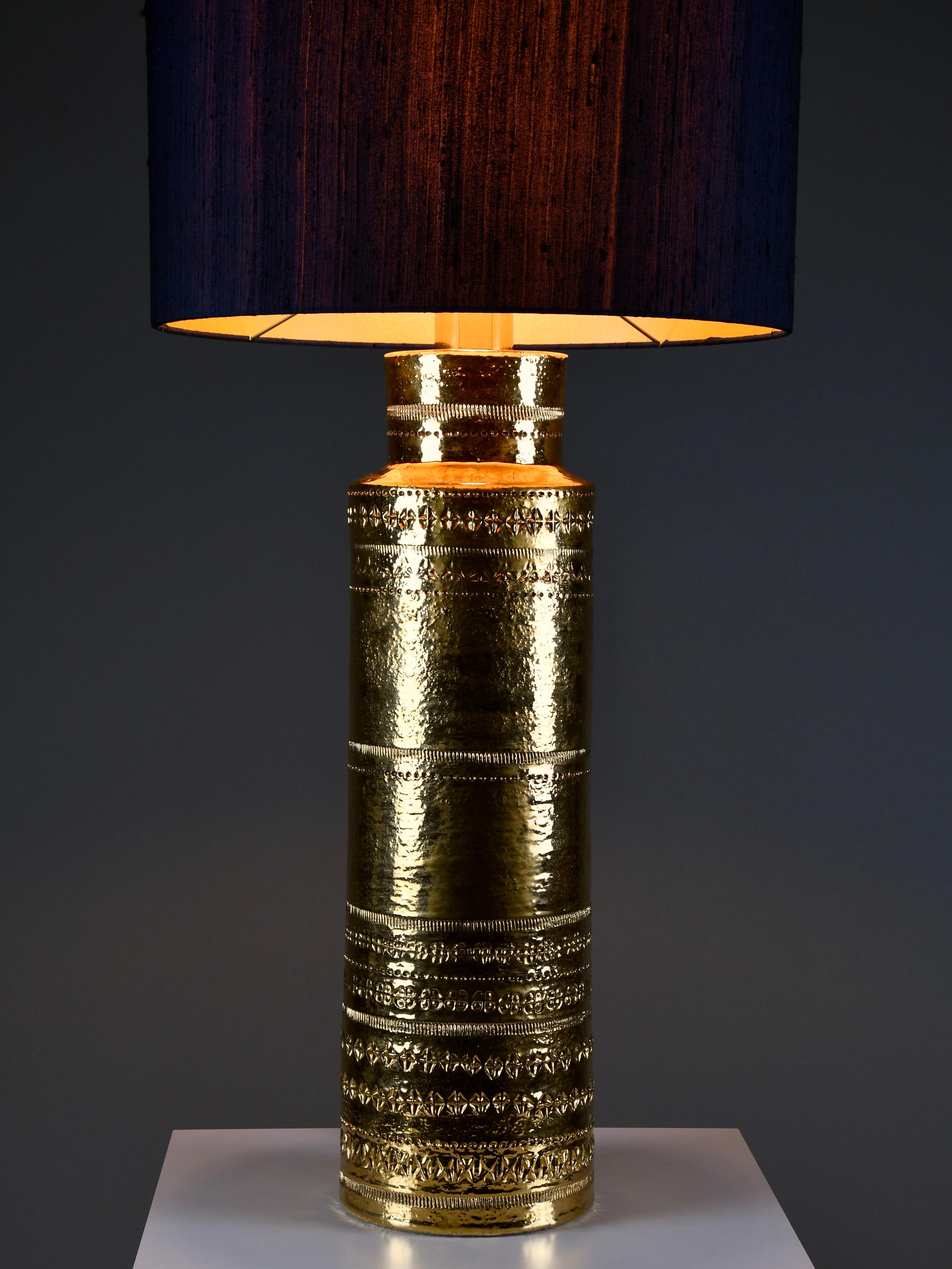 Monumental 1960s Gilded Table Lamp by Aldo Londi for Bitossi For Sale 3