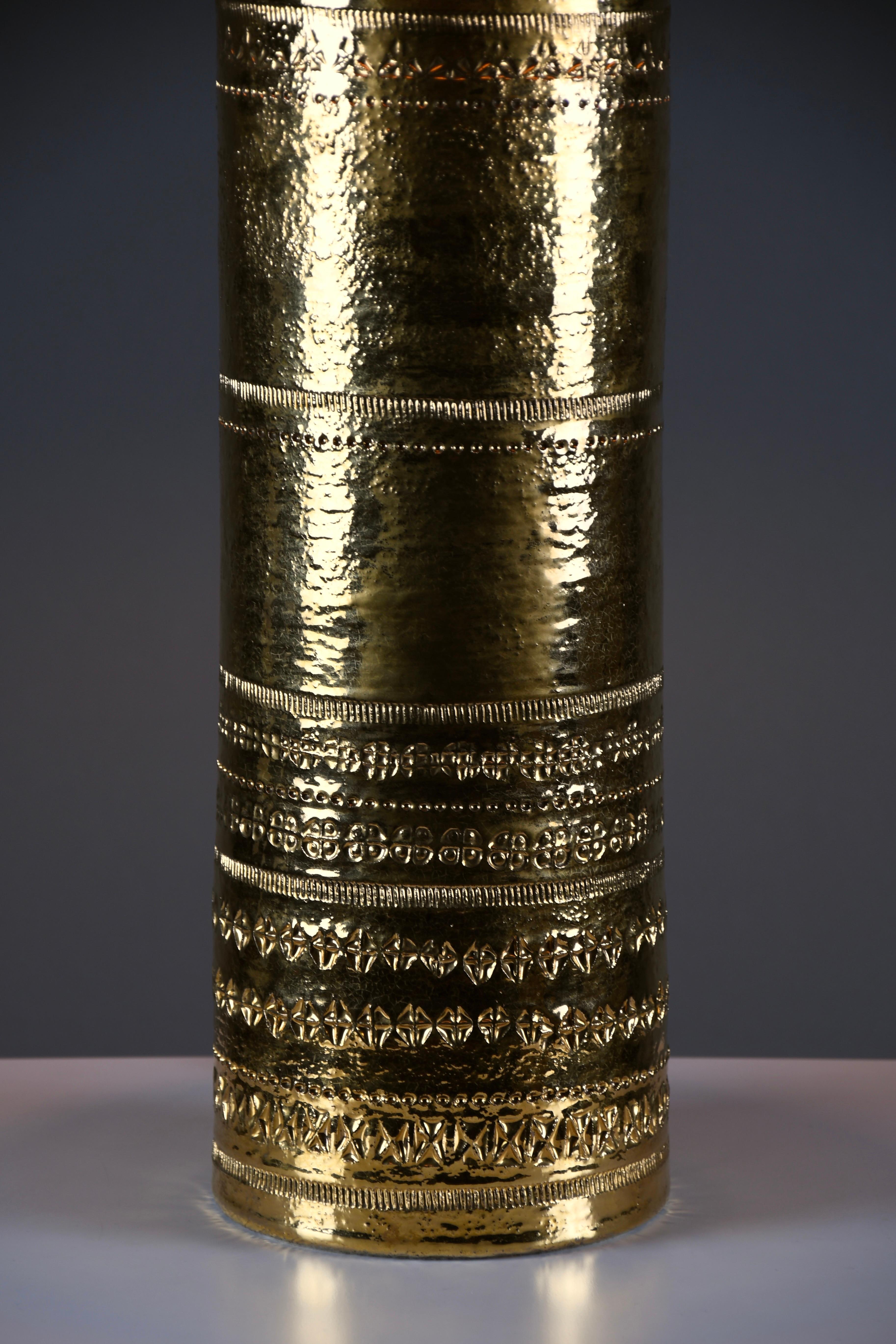 Monumental 1960s Gilded Table Lamp by Aldo Londi for Bitossi In Good Condition For Sale In Weesp, NL