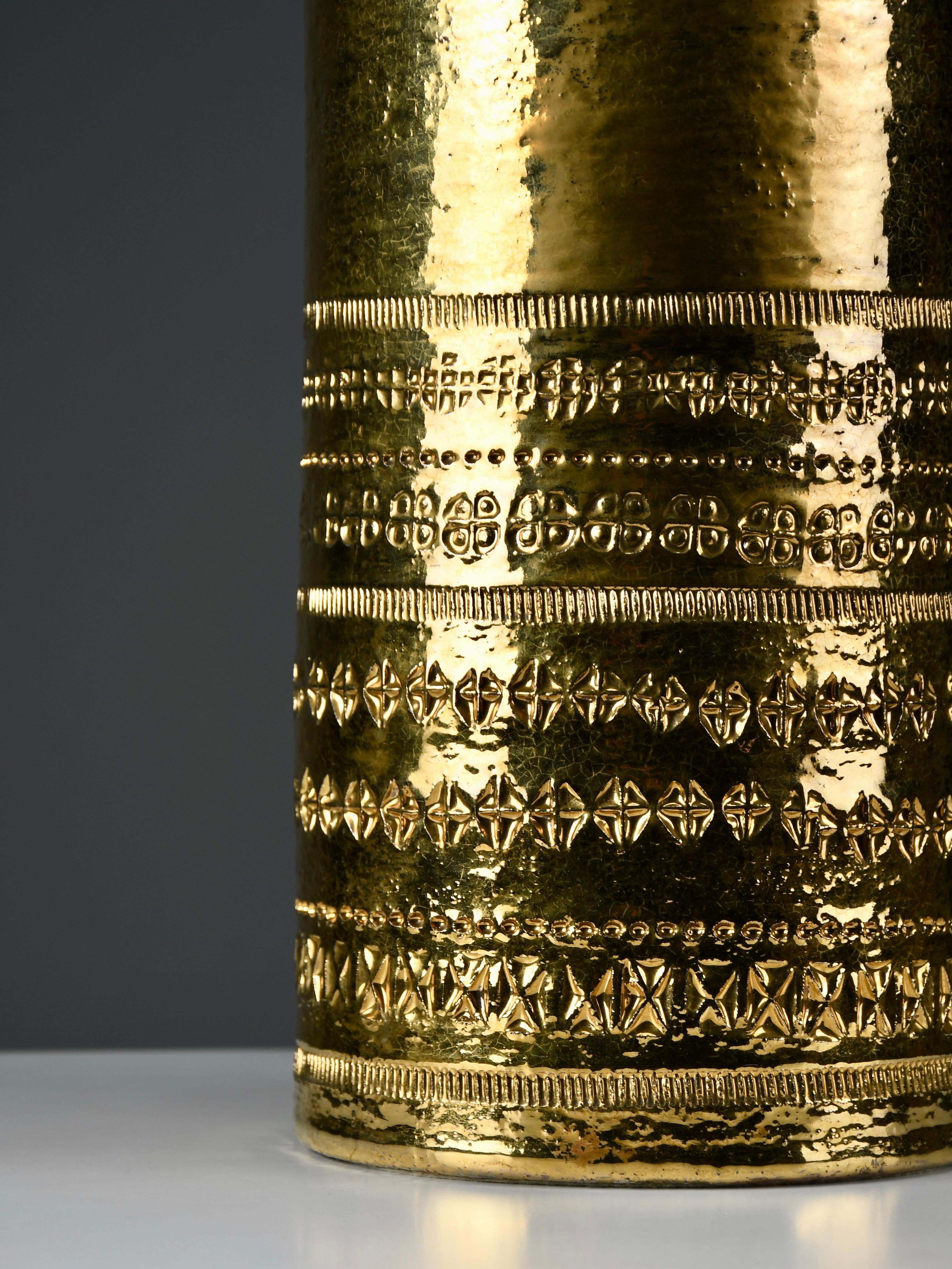 Monumental 1960s Gilded Table Lamp by Aldo Londi for Bitossi For Sale 2