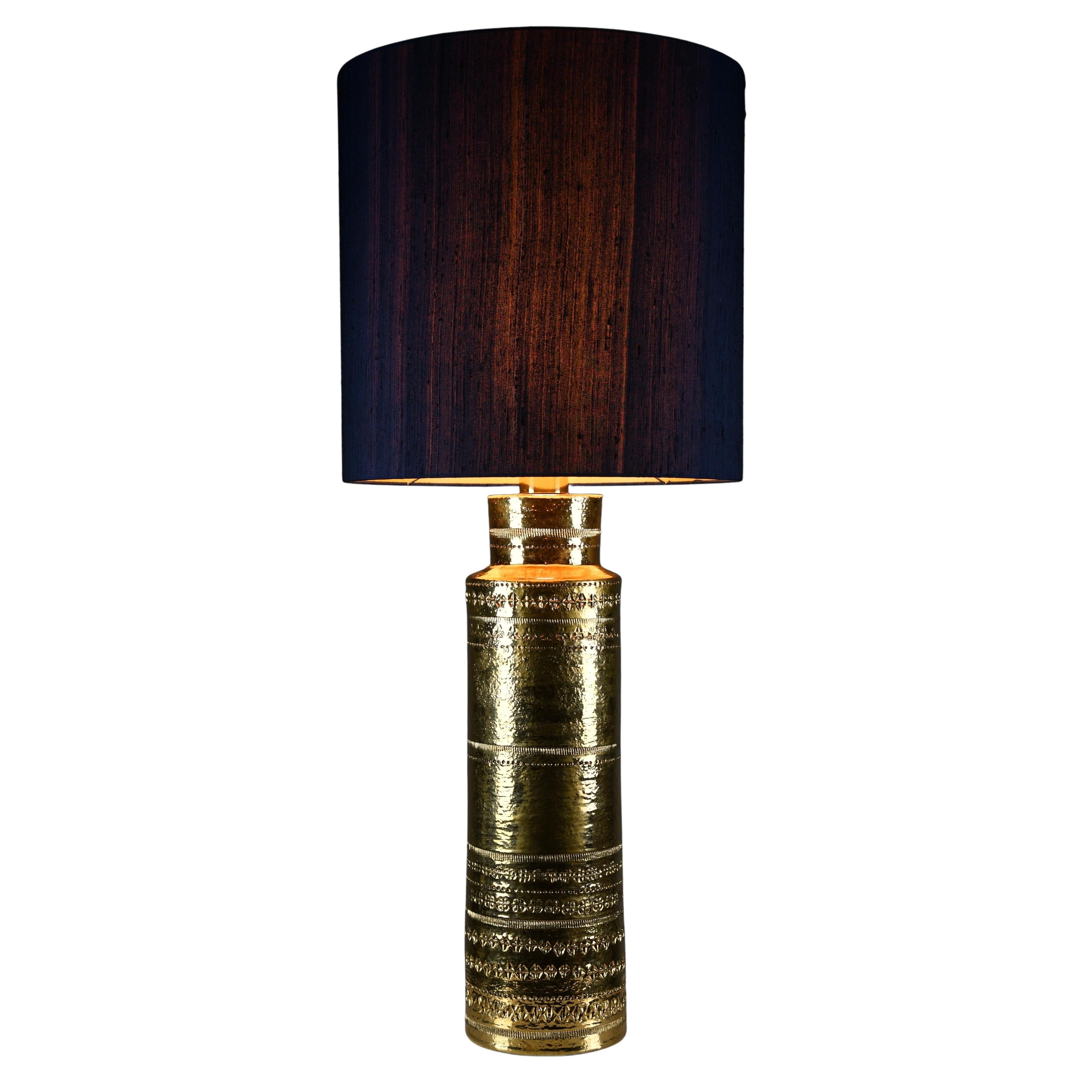 Monumental 1960s Gilded Table Lamp by Aldo Londi for Bitossi For Sale