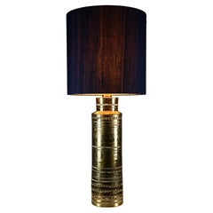 Monumental 1960s Gilded Table Lamp by Aldo Londi for Bitossi