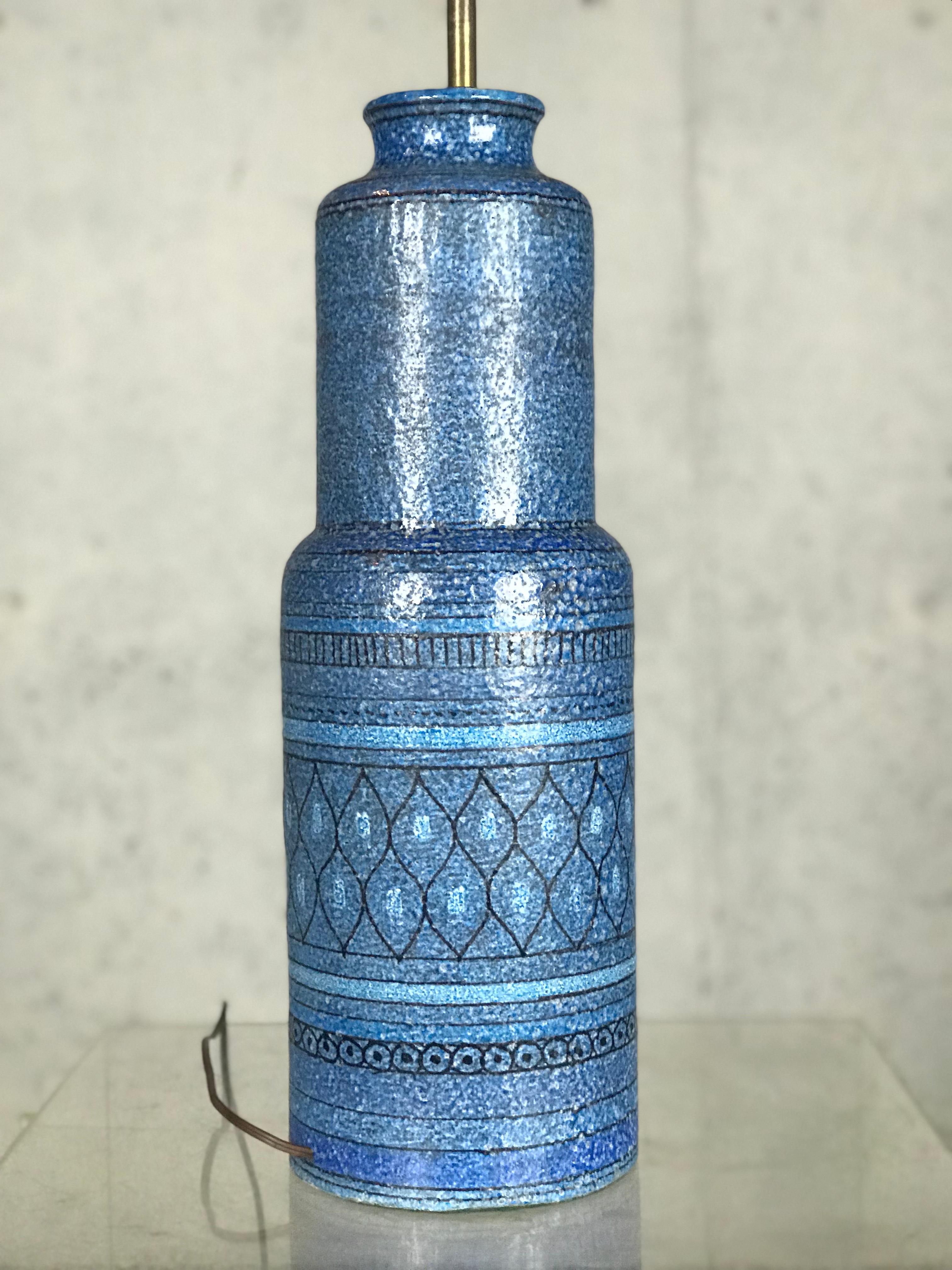 Monumental 1960s Italian Ceramic Table Lamp by Bitossi for Raymor 2
