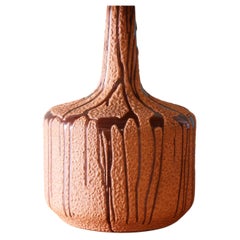 Monumental 1960s Lava Drip Glaze Studio Craft Pottery Table Lamp MCM