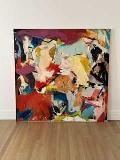 Peinture monumentale de 1965, issue de l'École américaine d'expressionnisme abstrait, réalisée par Evans - 5'x5'