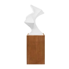 Monumental 1970s Brancusi Style Plaster Sculpture on Wood Pedestal