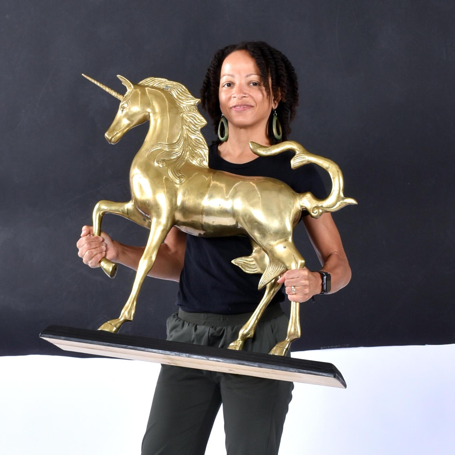 Did you now the unicorn is Scotland's national animal?  They could have picked Nessie, but went with the most magical creature ever conceived.  We're not certain if this massive brass beast is in a state of 