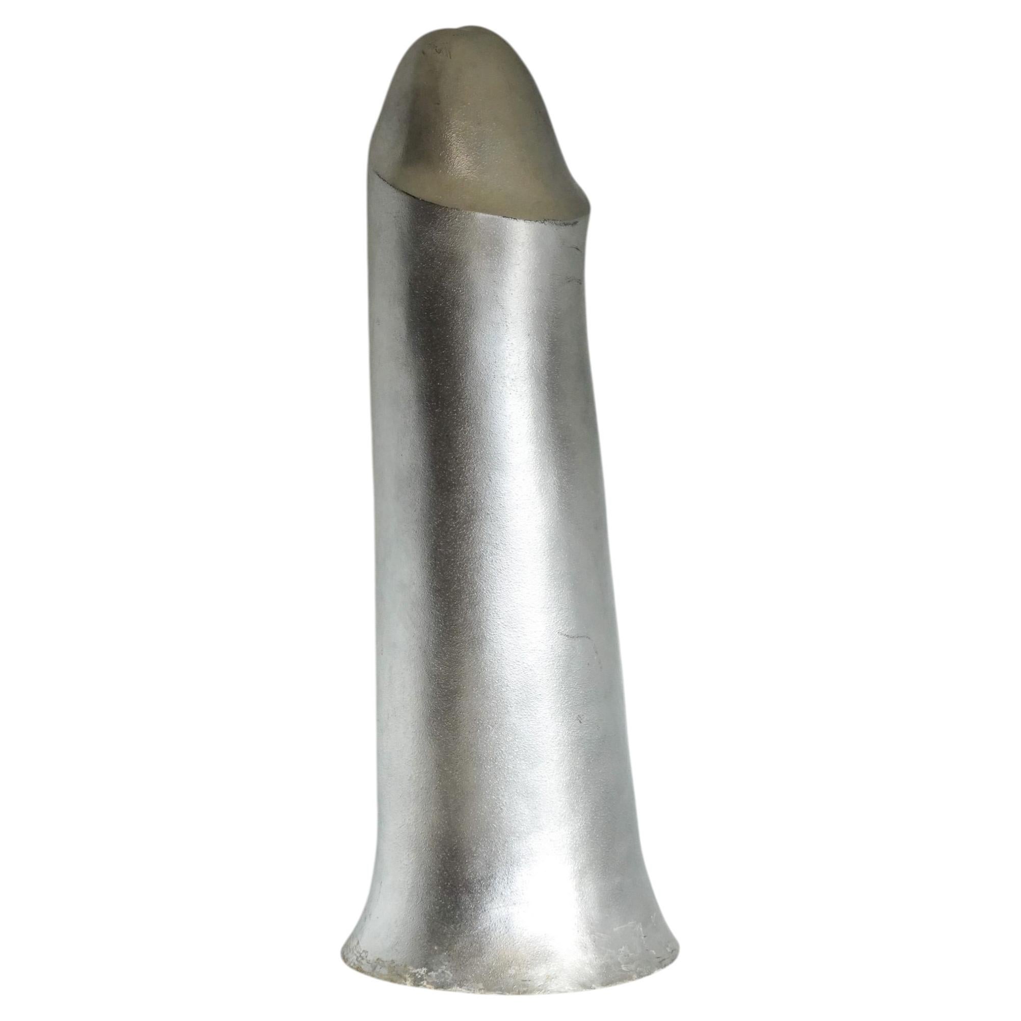 Monumental 1970s Italian Fiberglass Male Anatomy Sculpture With Metallic Finish
